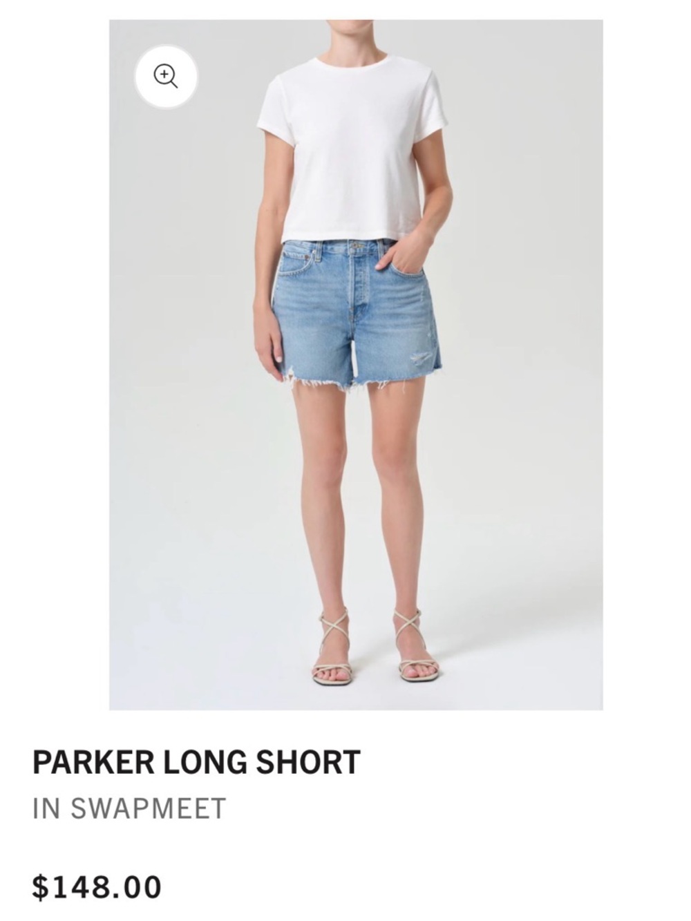 Agolde Parker long - Denim Cutoff Shorts